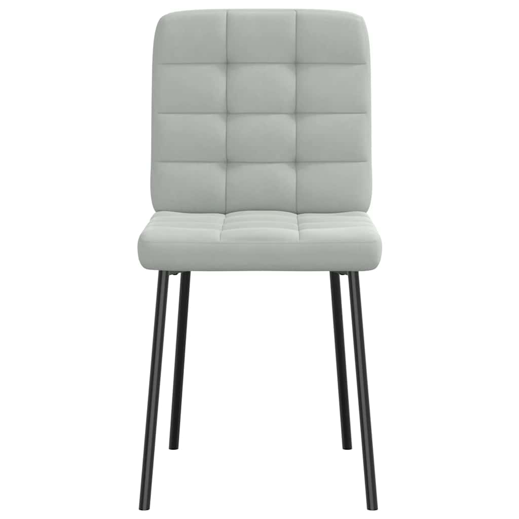 Трапезни столове, 2 бр, светлосиви, кадифе Трапезни столове, 2 бр, светлосиви, кадифе