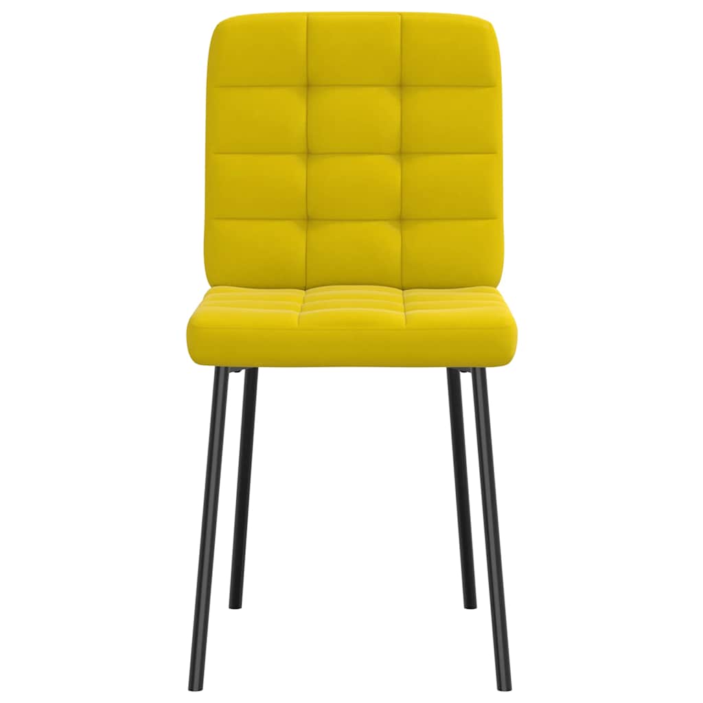 Трапезни столове, 2 бр, жълти, кадифе Трапезни столове, 2 бр, жълти, кадифе