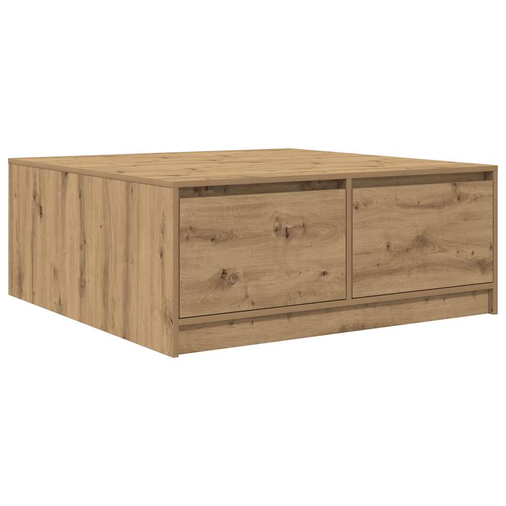 Масичка за кафе с чекмеджета дъб артизан 100x100x40 см Масичка за кафе с чекмеджета дъб артизан 100x100x40 см