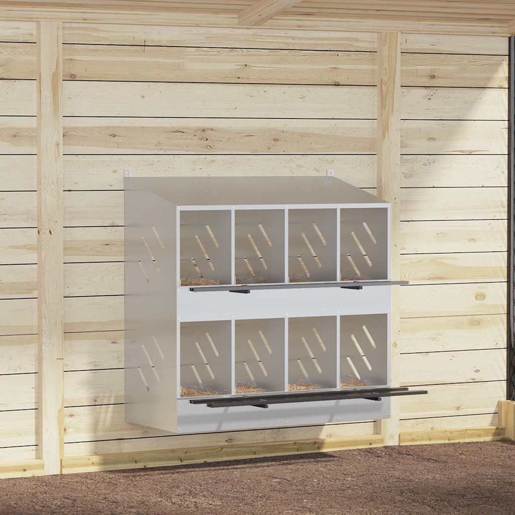 Кутия за гнездене на пилета с 8 отделения, галванизиран