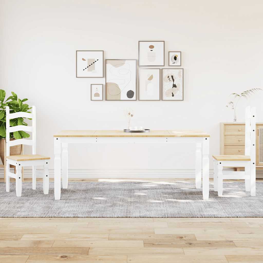 Трапезен комплект от 3 части Panama, Бяла бор масив