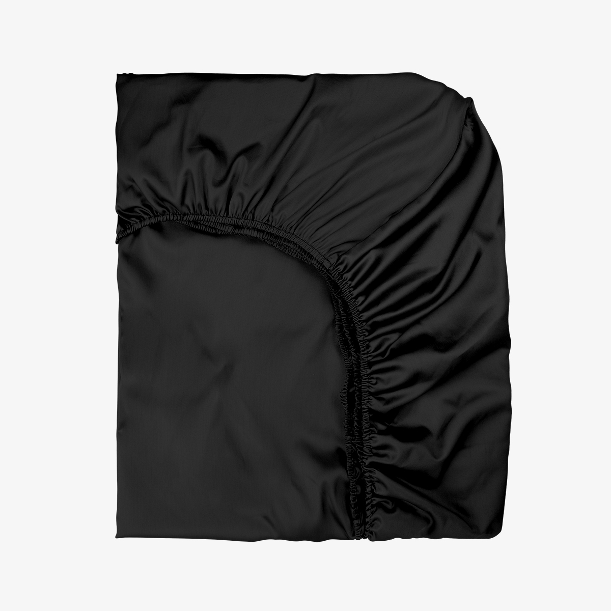 Чаршаф с ластик ЧЕРНО, 100% Памучен сатен, 100/200/25 см