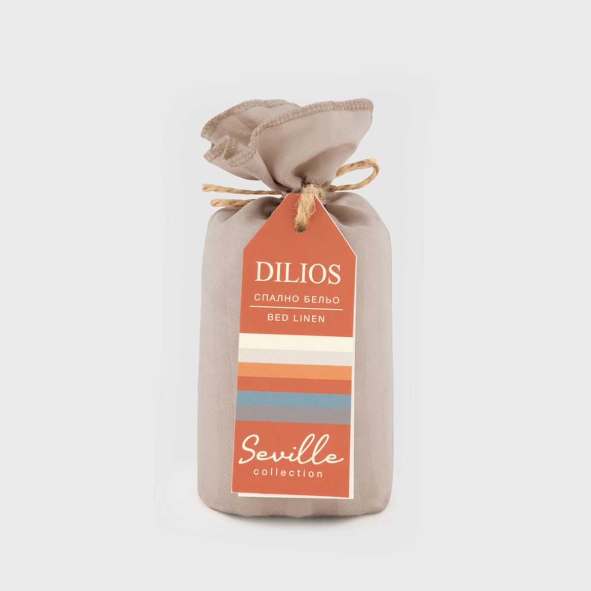 Комплект Калъфки райе 100% Памучен сатен 50/70 см, СЕВИЛЯ ЛУКС пясъчно сиво Комплект Калъфки райе 100% Памучен сатен 50/70 см, СЕВИЛЯ ЛУКС пясъчно сиво