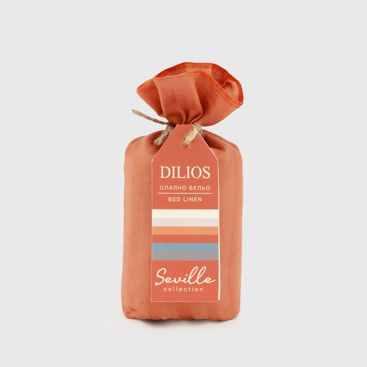 Комплект Калъфки райе 100% Памучен сатен 50/70 см, СЕВИЛЯ ЛУКС оранжево