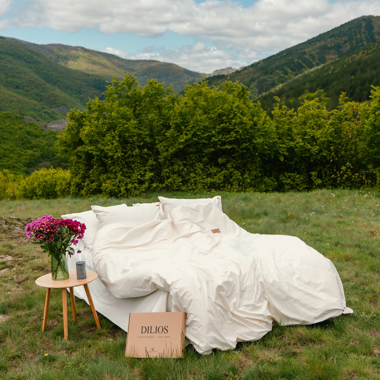 Спално бельо без долен чаршаф НАТУРАЛ, 100% суров памук