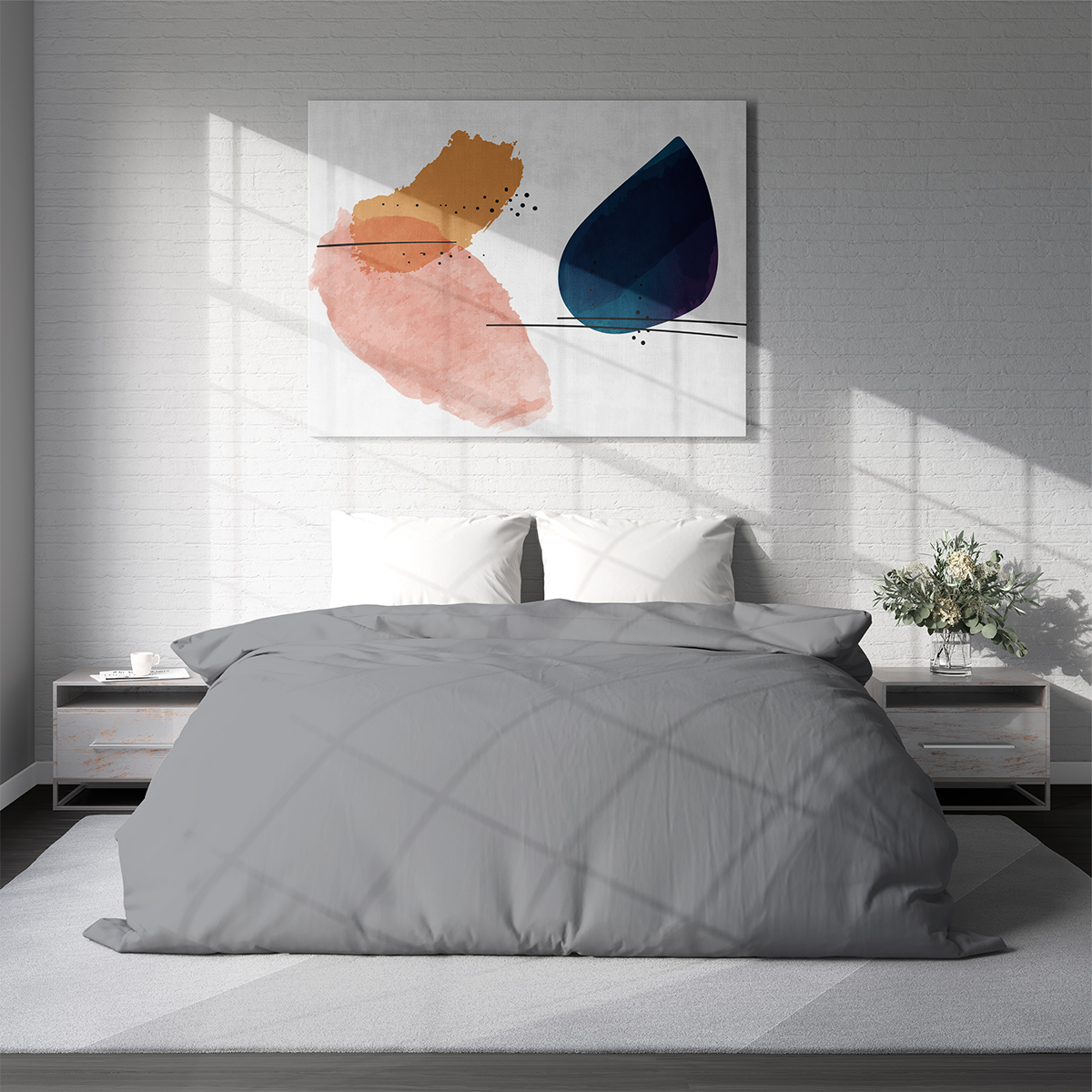 Плик за завивка в НОВО СИВО, 100% Памук Ранфорс,  150/215 см