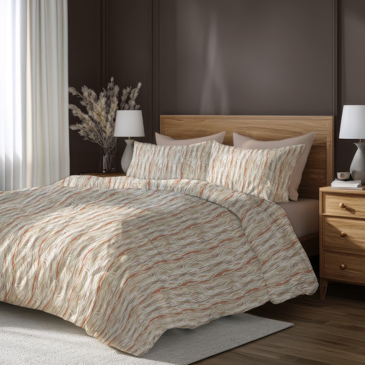 Спален Комплект БЕЗ долен чаршаф СИКРЕТ, 100% Памук Ранфорс, 3 части